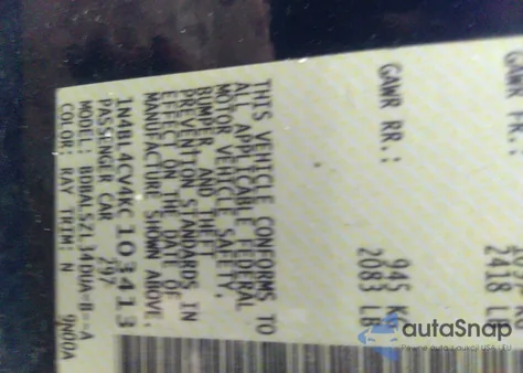 2019 Nissan Altima 2.5 Sr from USA, damaged, VIN 1N4BL4CV4KC103413